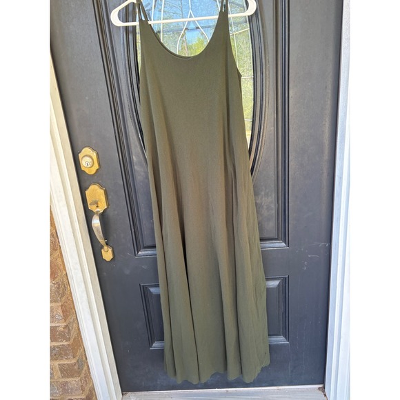 Fuzzi Dresses & Skirts - Fuzzi Olive Green Stretch Mesh Maxi Dress Made in Italy Womens Medium Slip Dress